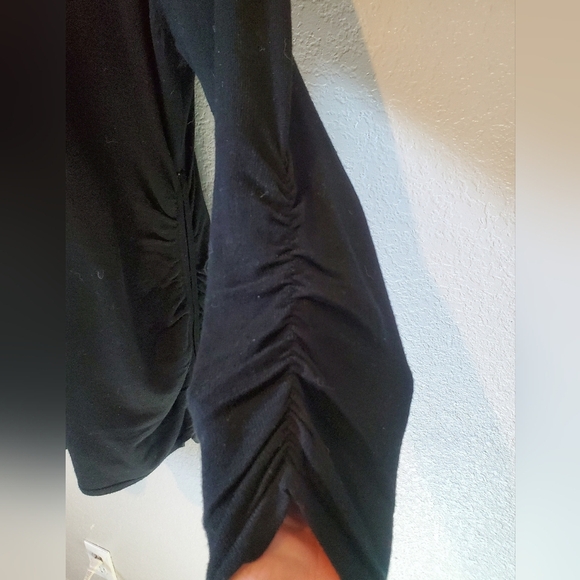 💚5/$25 United States Sweaters Black Runched Zipper Detailed Long Knit Sweater - Picture 5 of 6